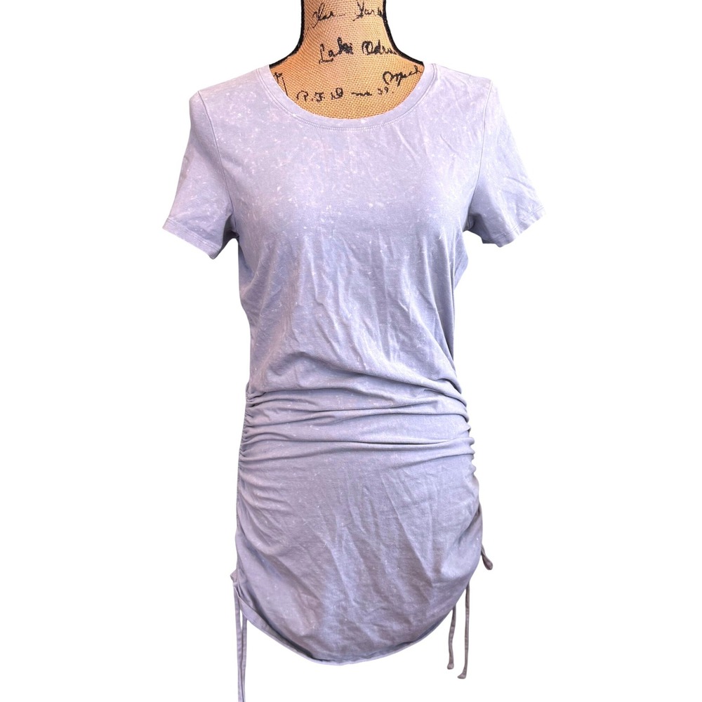 PINK Victoria's Secret Ruched Side Drawstring Mineral Wash T-Shirt Dress Blue M